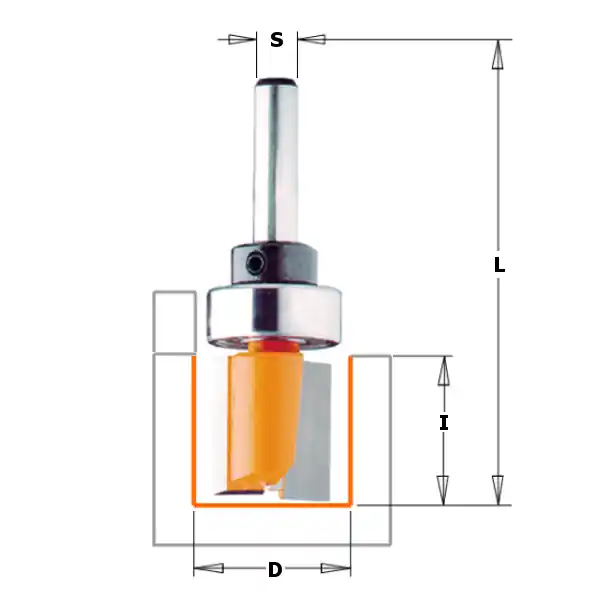 CMT 712.150.11B 15 mm Groeffrees met lager lang schacht 6 mm | Populair