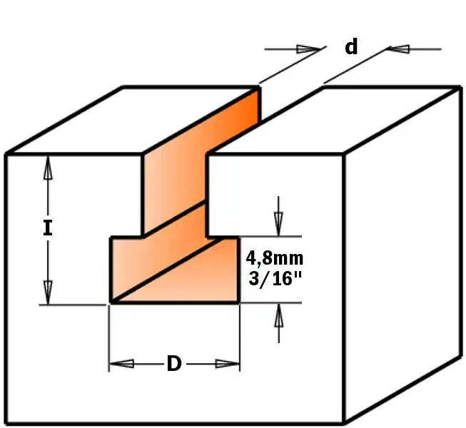 CMT 950.001.11 9,5 mm T-Groef frees schacht 8 mm - Nieuwe release