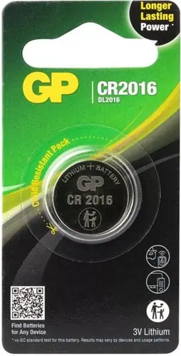 GP CR2016 lithium 3 volt blister1 3212300 | Topkwaliteit