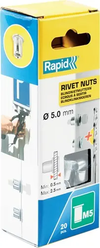 Rapid Blindklinkmoeren M5, 20 stuks + boor - 5000672 - 5000672 - Favoriet van klanten