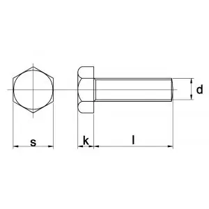 Kobout 4933A408020 zeskanttapbout DIN 933 RVS A4 M8x20 mm - Opruiming